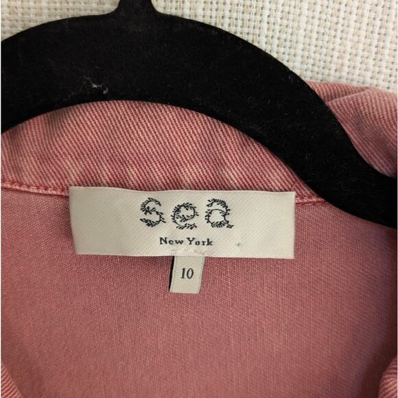 Sea NY Corbin Pink Short Sleeve Long Denim Jumpsuit, Size 10 - Picture 5 of 10